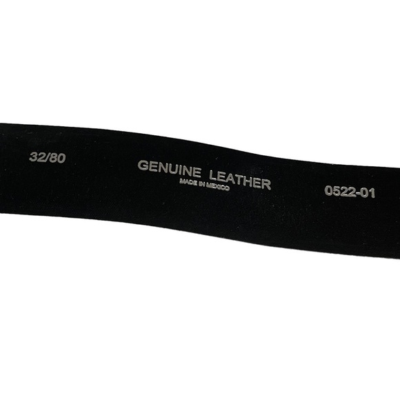 Mens Classic Black Genuine Top Grain Leather Belt Made in Mexico Size 32 - Picture 6 of 6